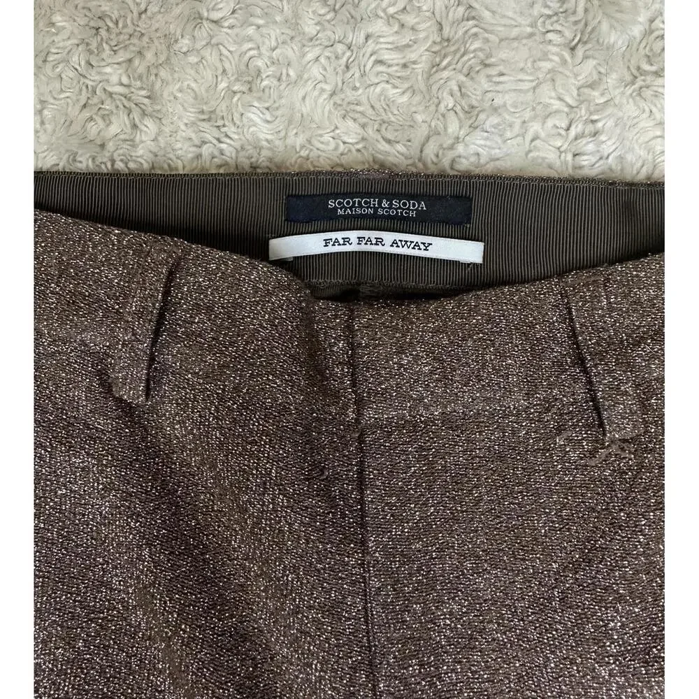 Scotch & Soda gold metallic Lurex tailored pants Size XS
